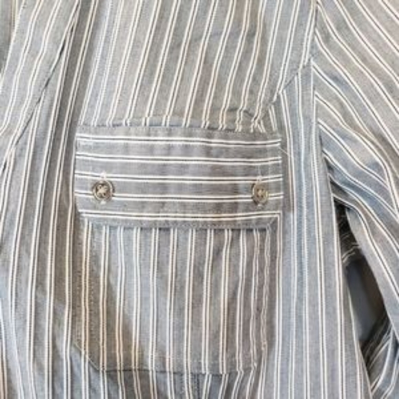 Express essential button up blouse, size s, blue and white - Picture 2 of 2